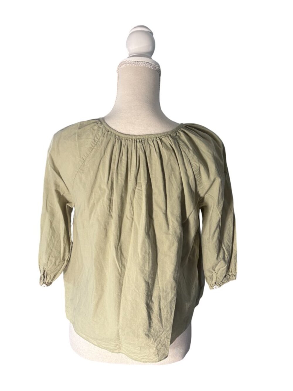 Marea Everly Gauze Top in succulent green size XS cotton blouse buttons - Picture 7 of 9